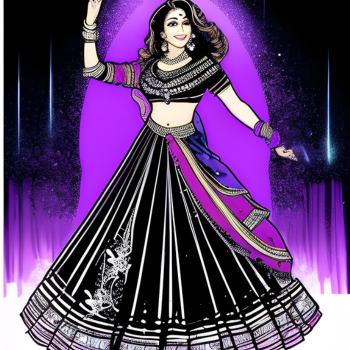 Black Lehenga worn by Madhuri Dixit in "Devdas"