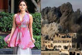 Nushratt Bharuccha has found herself trapped by the ongoing conflict between Israel and Palestine.